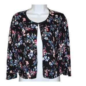 Talbots Cropped Floral Cardigan Sz M NWOT